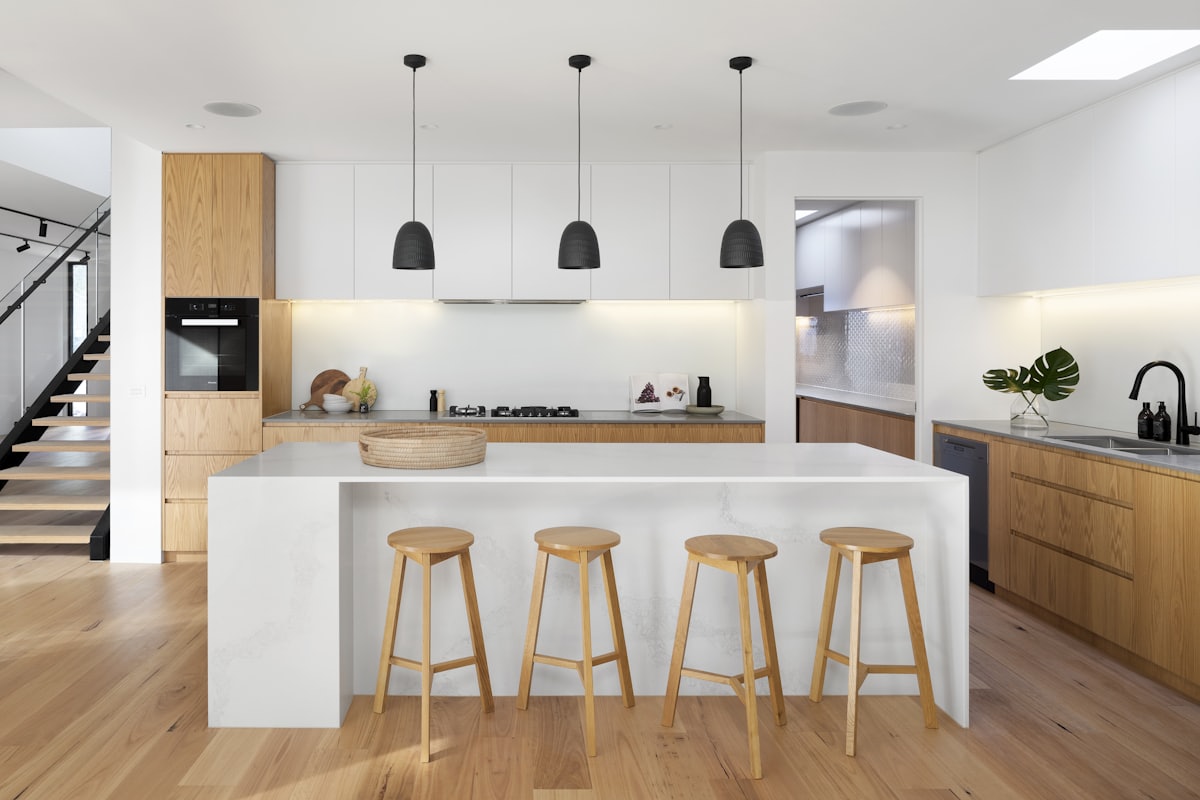 Spotless modern kitchen and living space in a Sugar Land home
